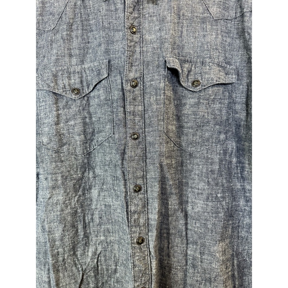 Patagonia Men's Large Blue Collared Full Button Front Pockets HEMP/COTTON Top - Picture 4 of 11